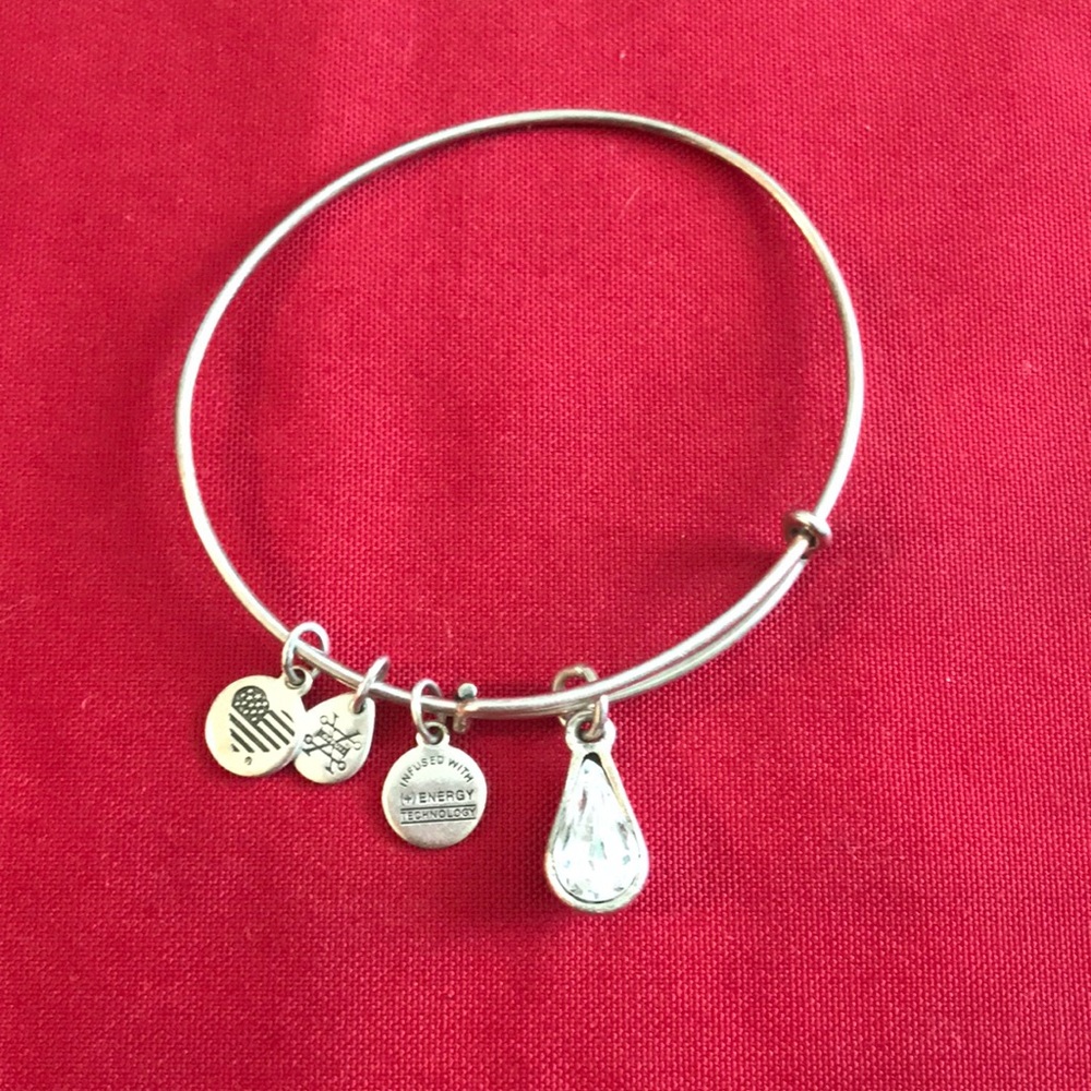 Clear Swarovski silver April teardrop bracelet